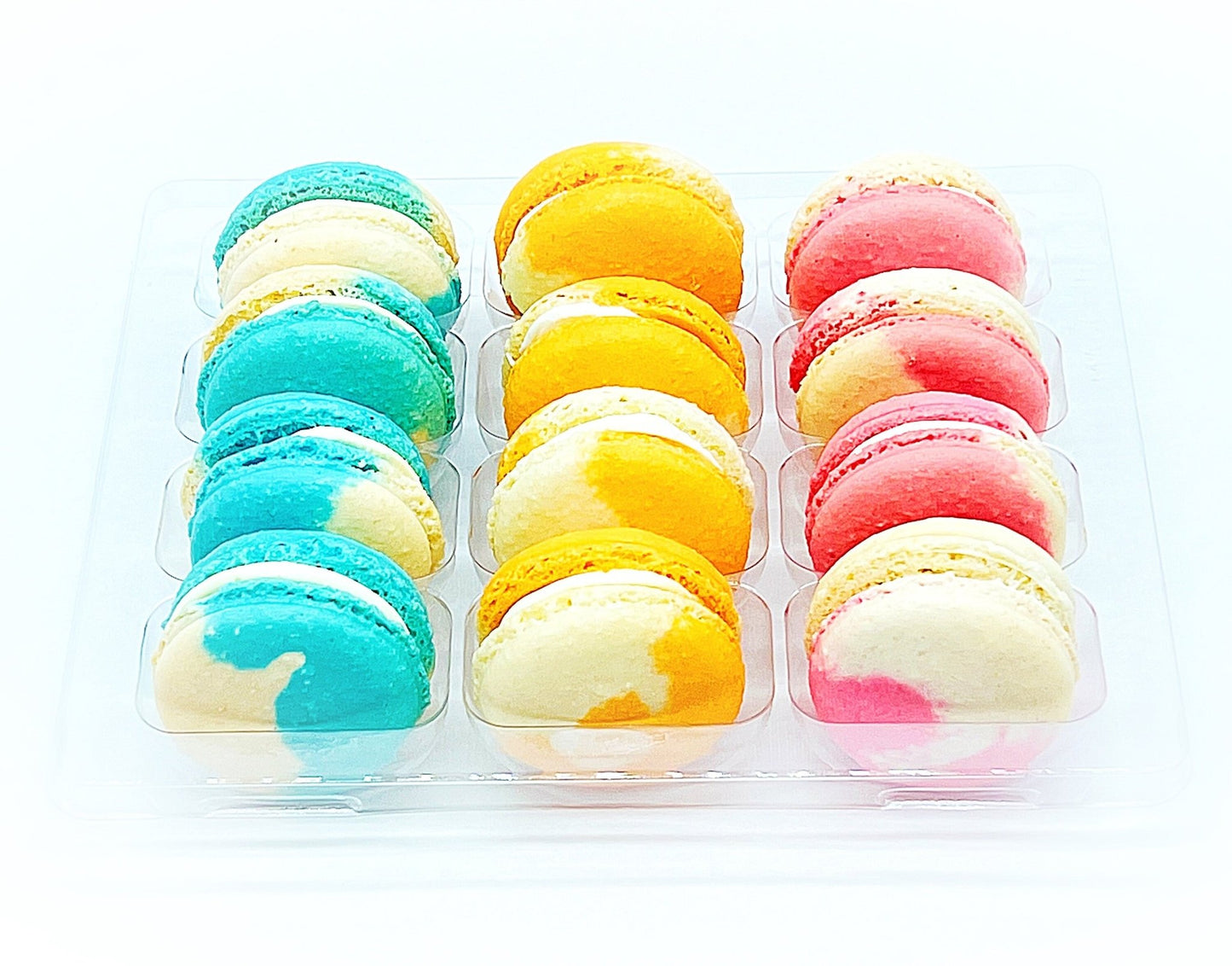 12 Pack Fruity Chocolate Gift Box Set Macarons. - Macaron Centrale