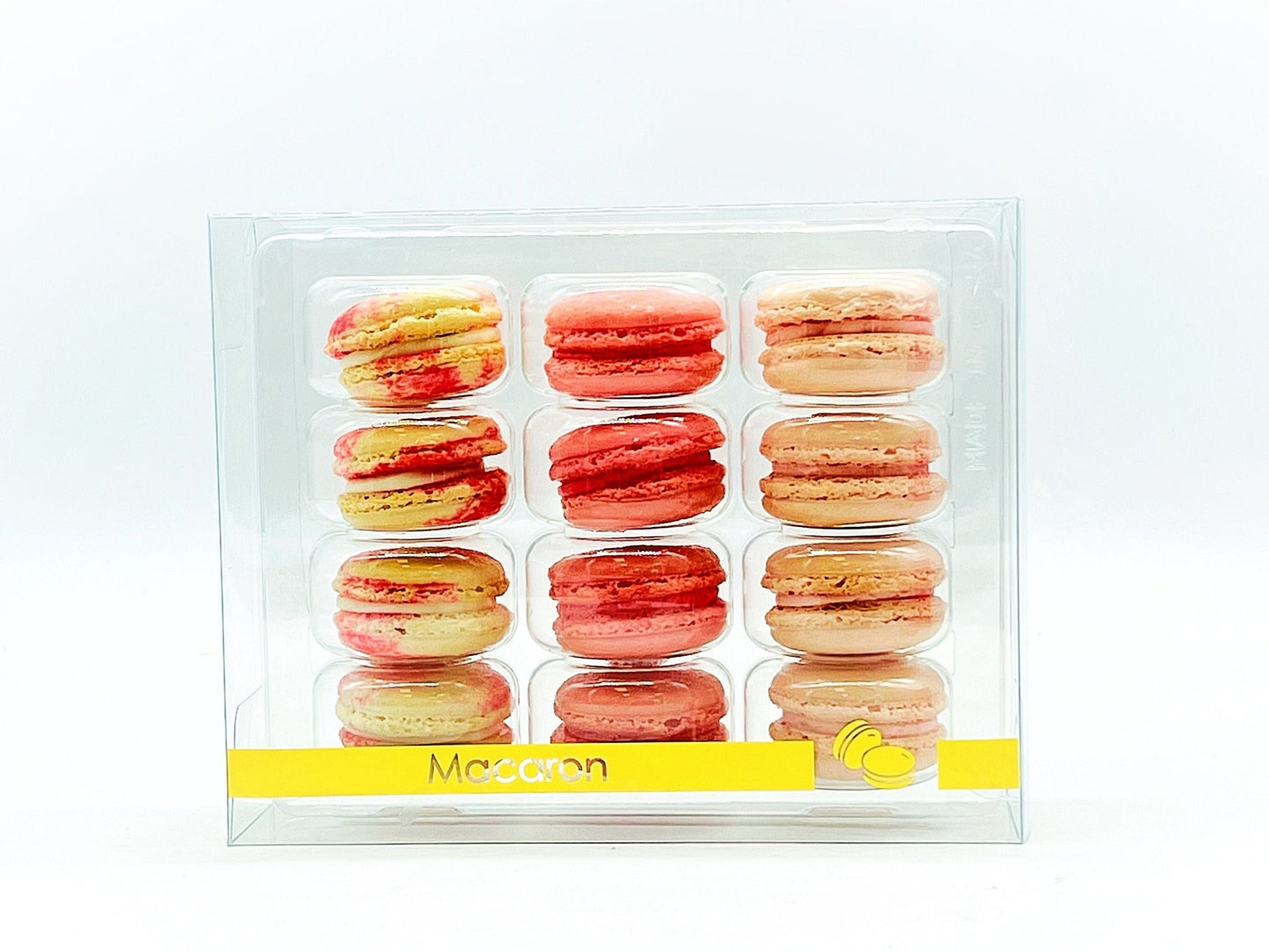 12 Pack Lovely Raspberry Gift Box Set Macarons. - Macaron Centrale