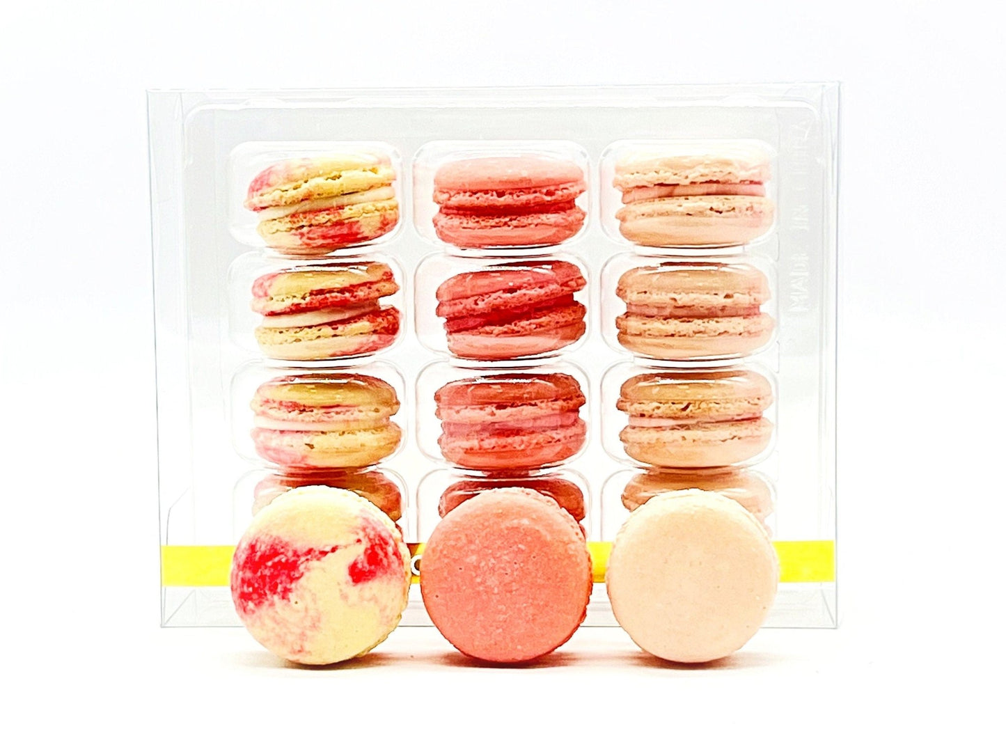 12 Pack Lovely Raspberry Gift Box Set Macarons. - Macaron Centrale