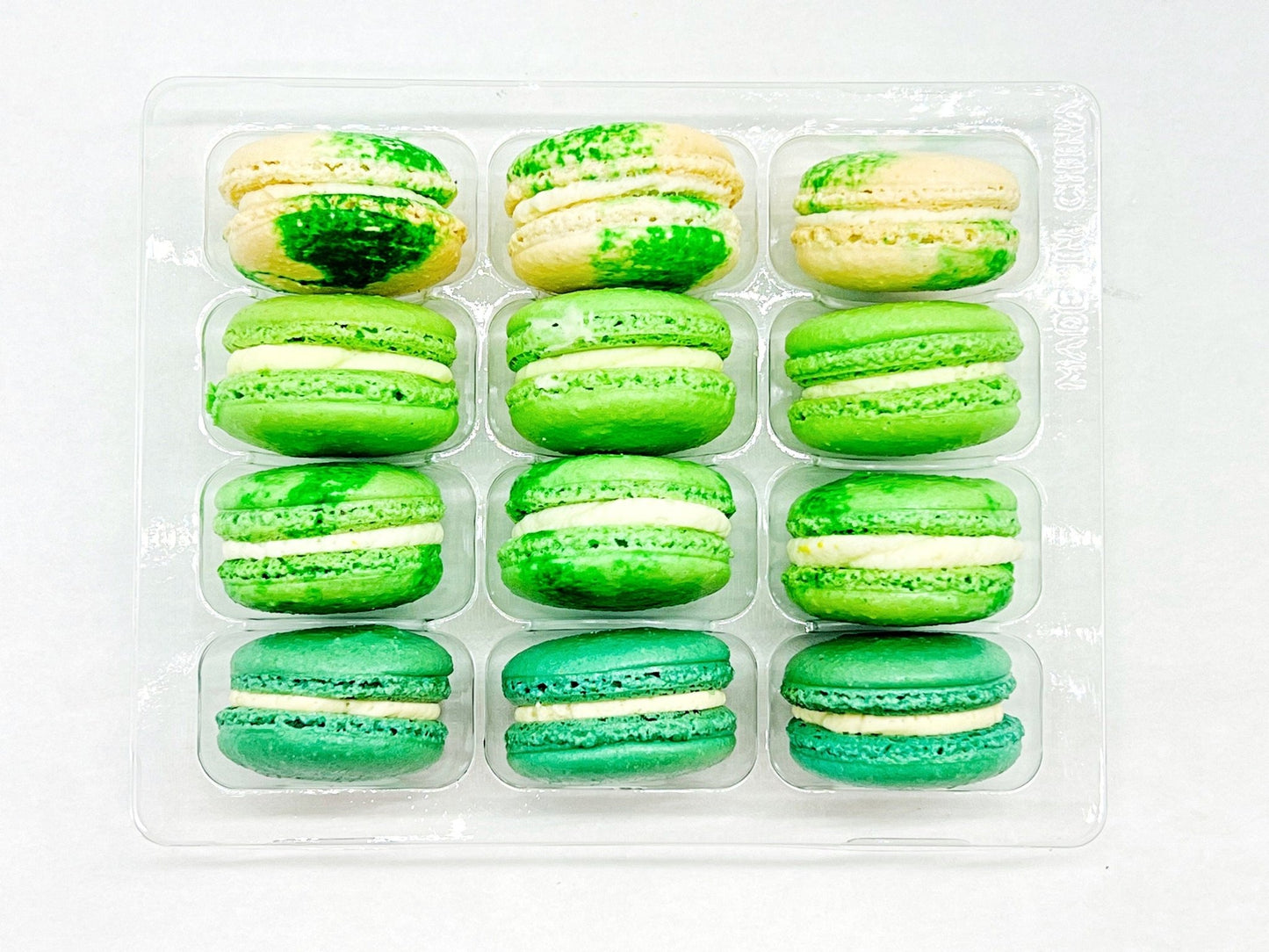 12 Pack Lucky Green Gift Box Set Macarons. - Macaron Centrale