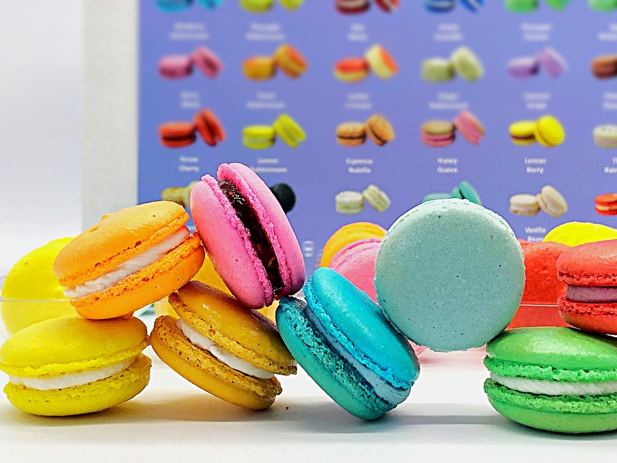 12 Shades of Macs | Volume #1 Fruity Color | French Macarons, 48 Assorted Macarons - Macaron Centrale48 Pack