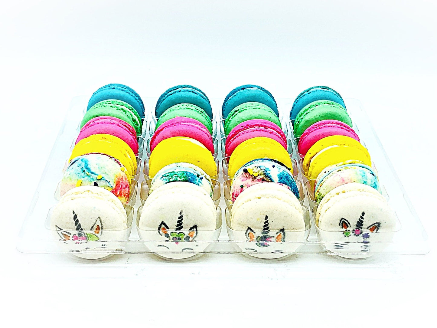 24 Pack Assorted Macaron, The Unicorn Set #1 | Great for any party, celebration. - Macaron Centrale