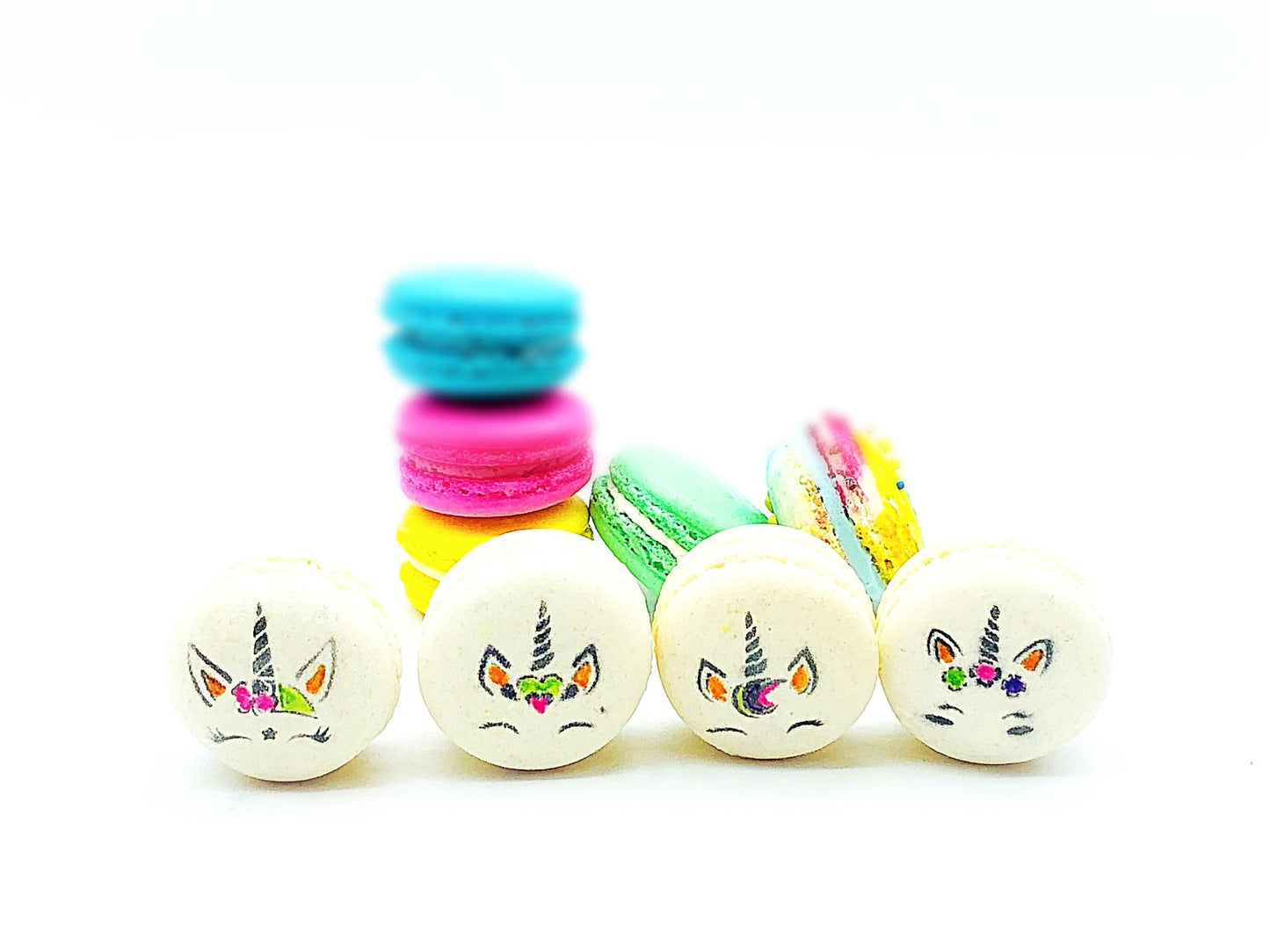24 Pack Assorted Macaron, The Unicorn Set #1 | Great for any party, celebration. - Macaron Centrale