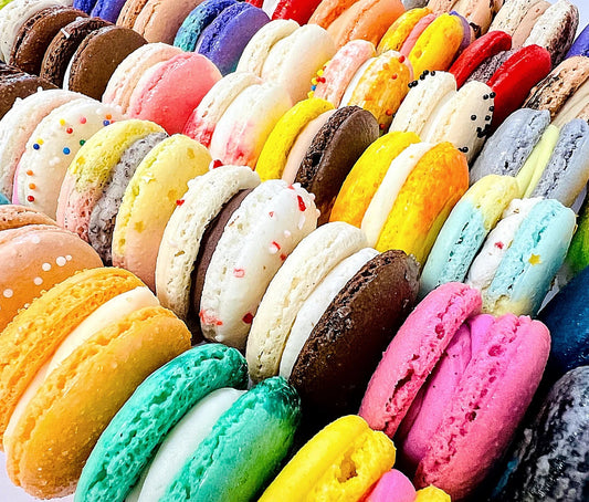 24 Pack | Surprise Me! French Macarons - Flavor Guide Included - Macaron Centrale