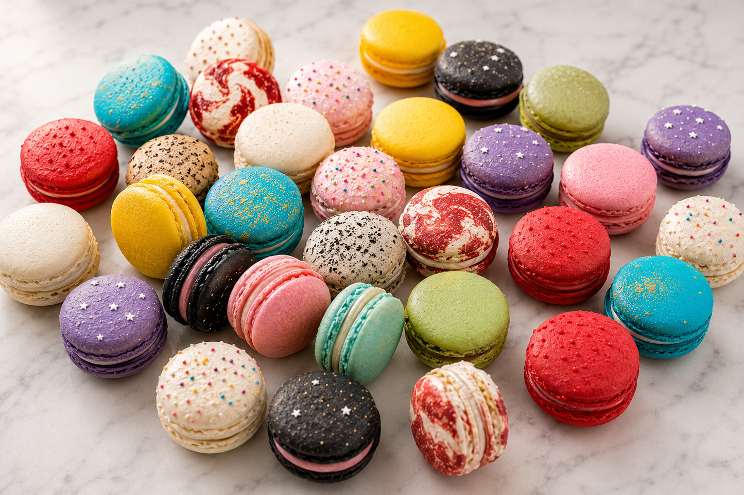 24 Pack | Surprise Me! French Macarons - Flavor Guide Included