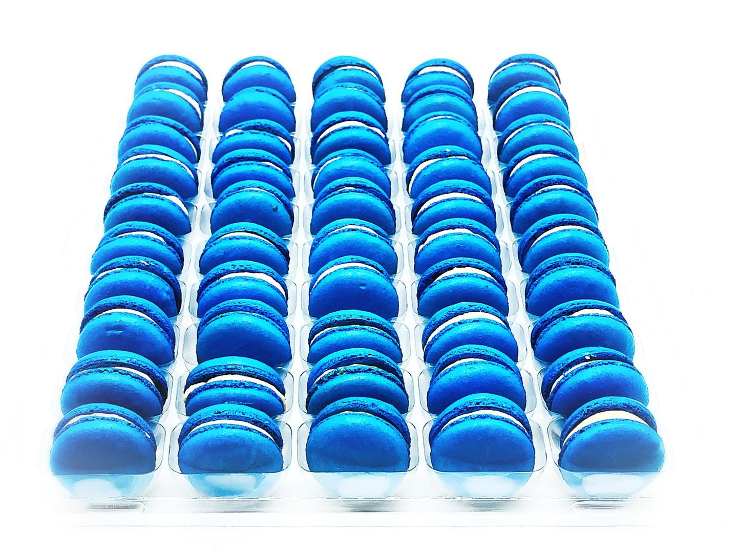 50 Pack Blue Caramel French Macaron Value Pack - Macaron Centrale
