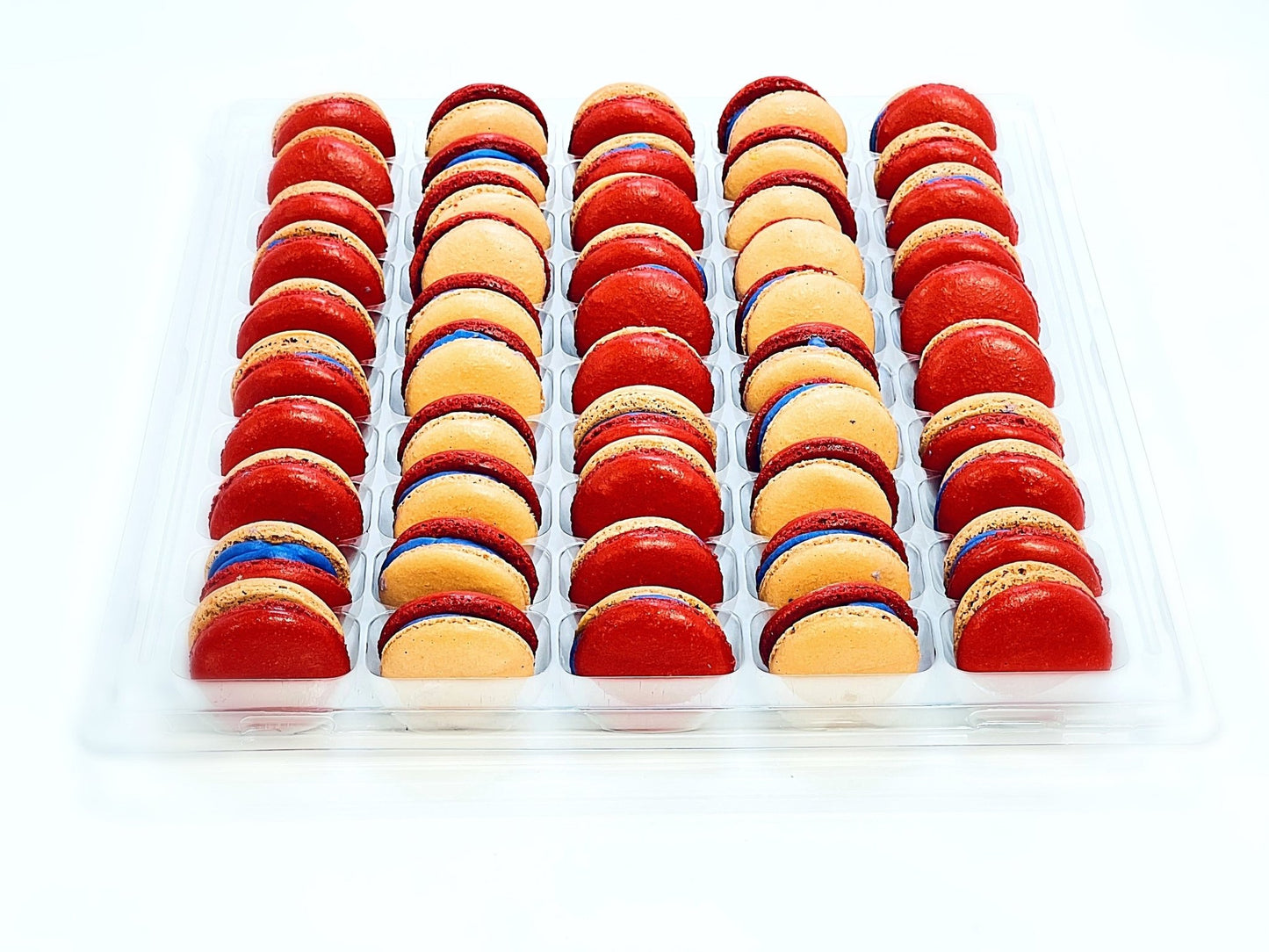 50 Pack Blueberry Kumquat French Macaron Value Pack - Macaron Centrale