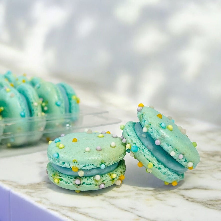 50 Pack Blueberry Mallow Bliss French Macarons Value Pack - Macaron Centrale