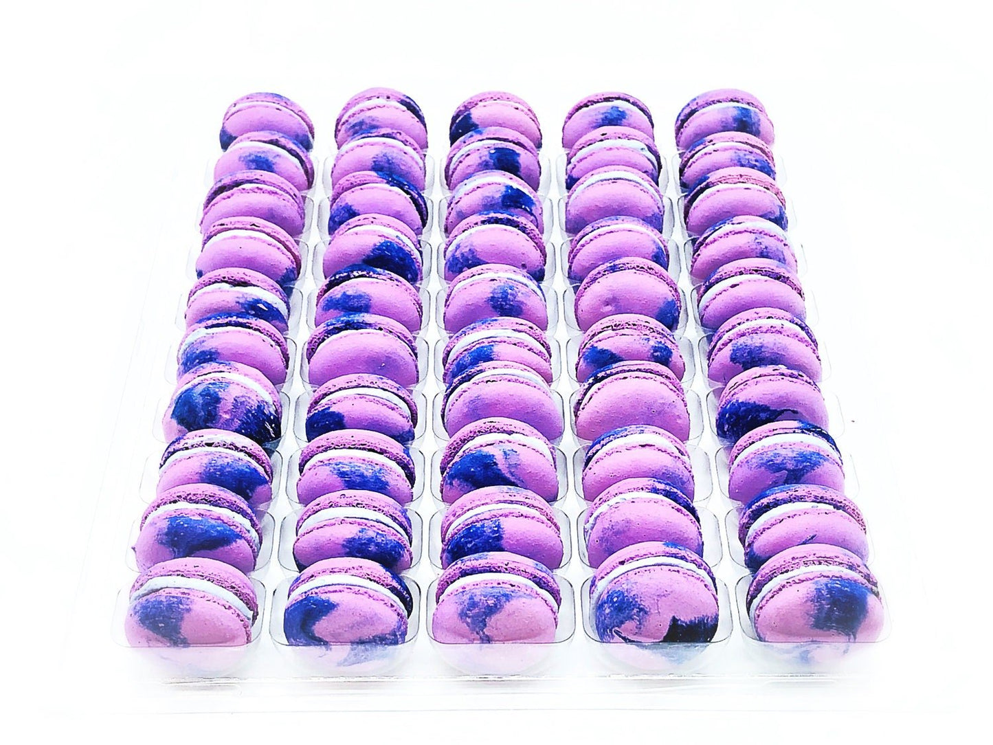 50 Pack Butterfly Pea French Macaron Value Pack - Macaron Centrale