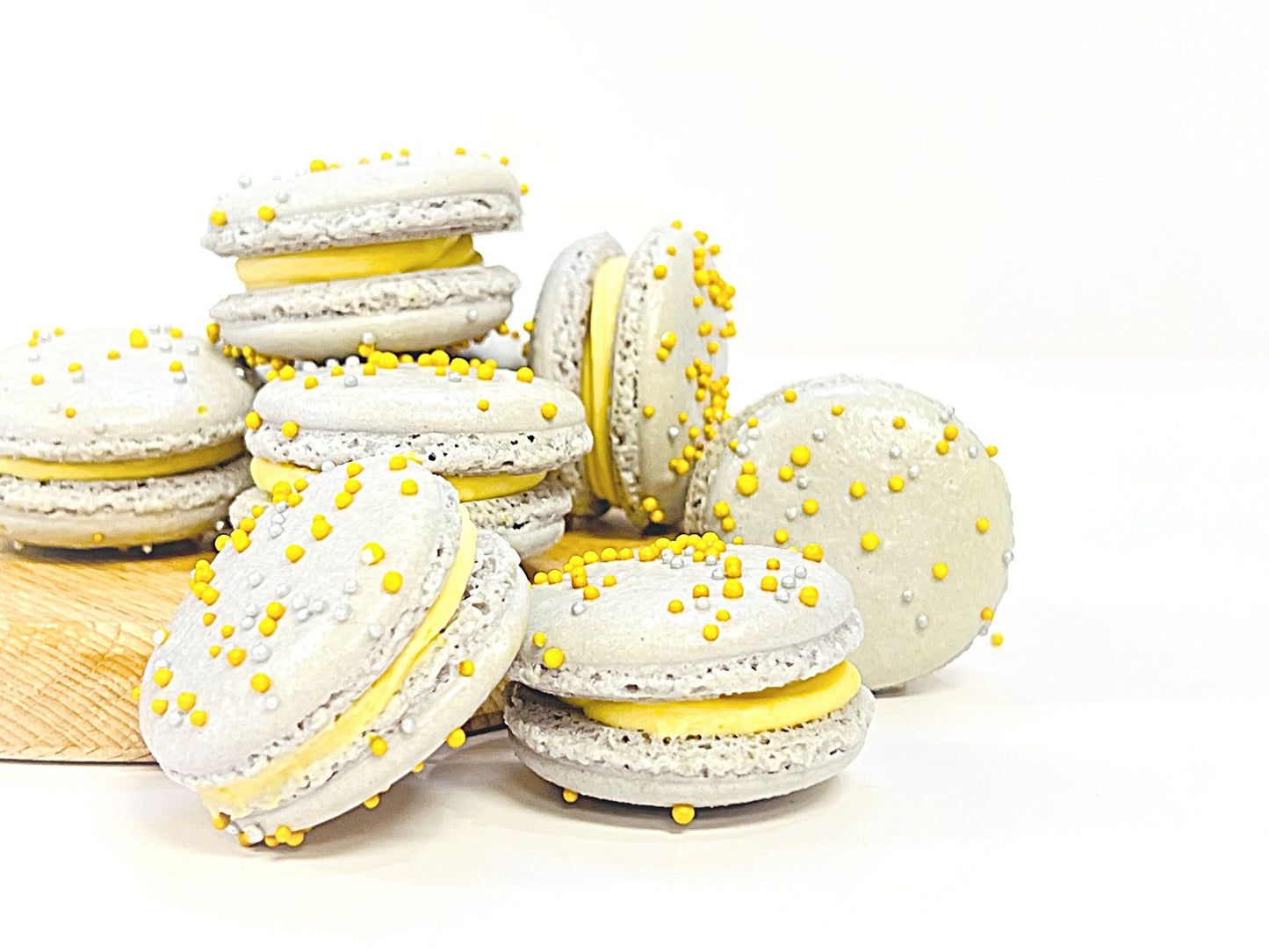 50 Pack Butterscotch Dark Chocolate French Macaron Value Pack - Macaron Centrale