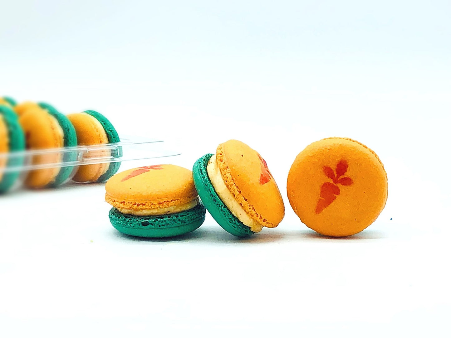 50 Pack Carrot French Macaron Value Pack - Macaron Centrale