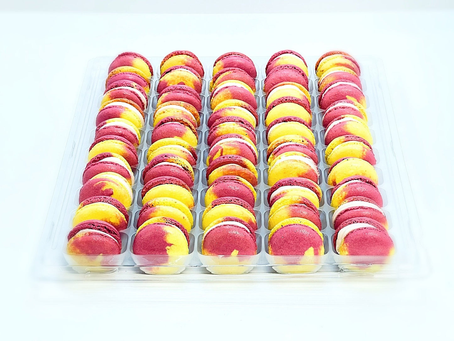 50 Pack Cranberry and Yuzu French Macaron Value Pack - Macaron Centrale
