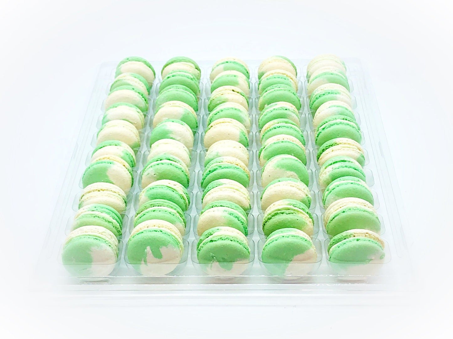 50 Pack Green Tea Latte French Macaron Value Pack - Macaron Centrale