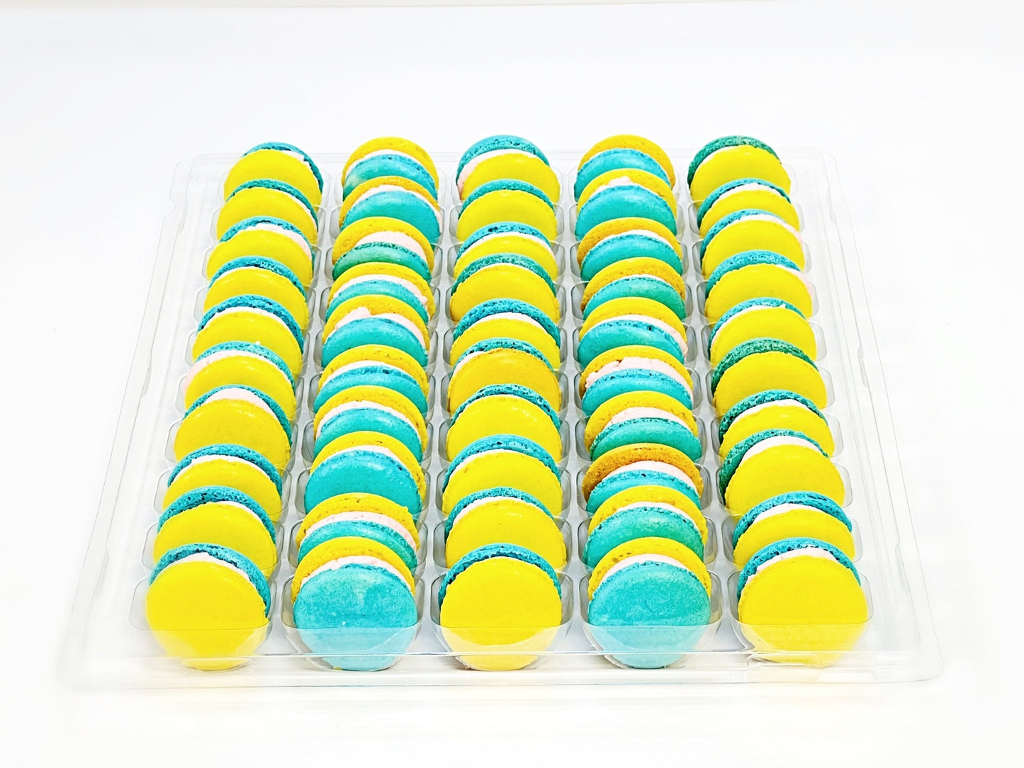 50 Pack Honey French Macaron Value Pack | Vanilla, Chocolate and Strawberry - Macaron Centrale