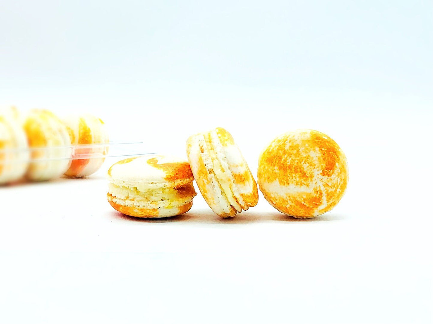 50 Pack Mango Cheesecake French Macaron Value Pack - Macaron Centrale