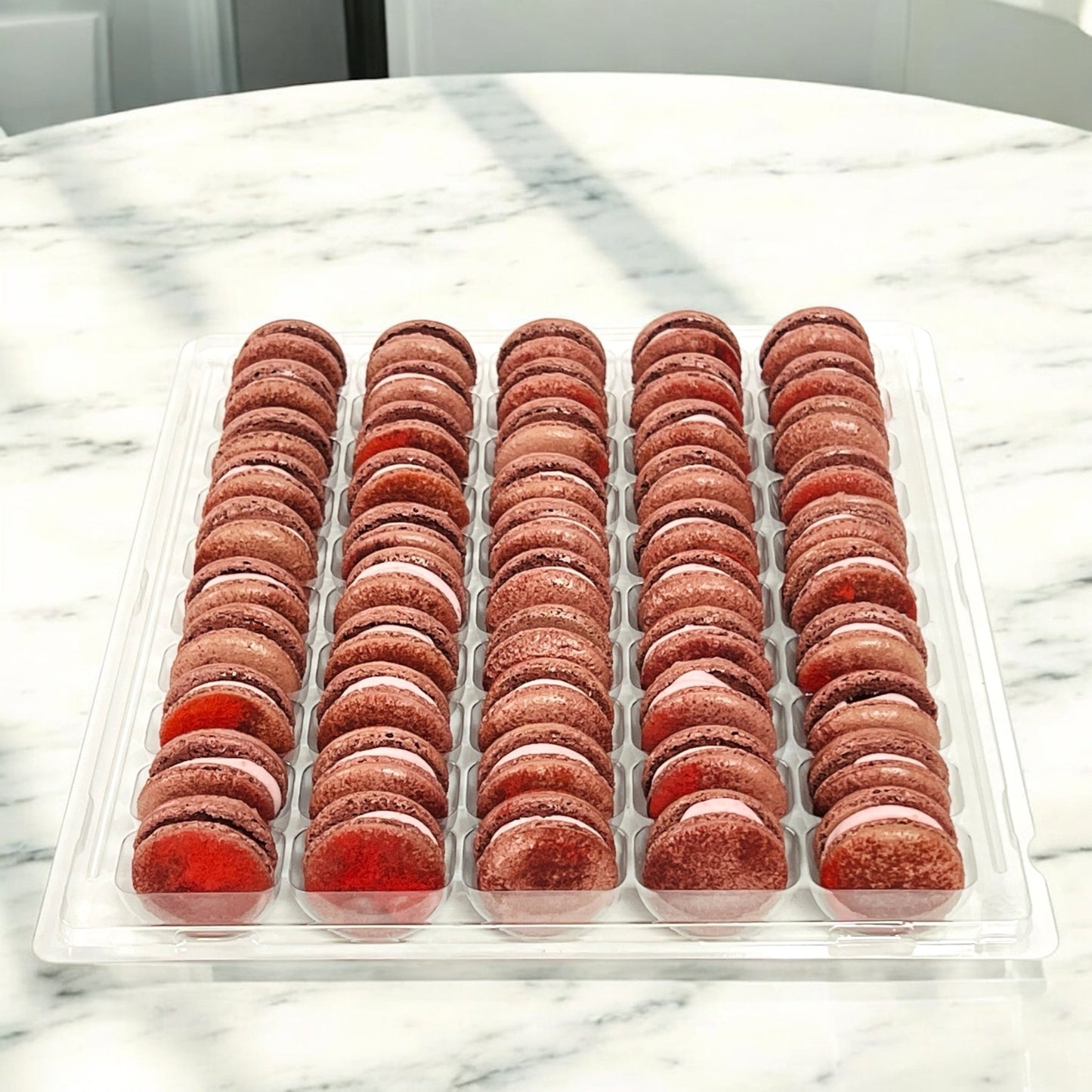 50 Pack Red Plum French Macaron Value Pack - Macaron Centrale