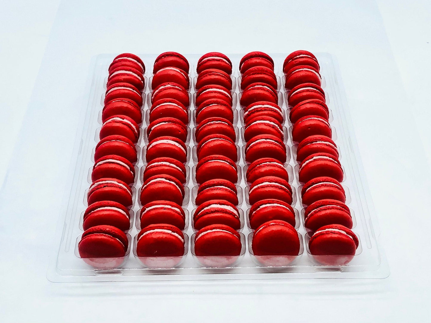50 Pack Straw - Cherry French Macaron Value Pack - Macaron Centrale