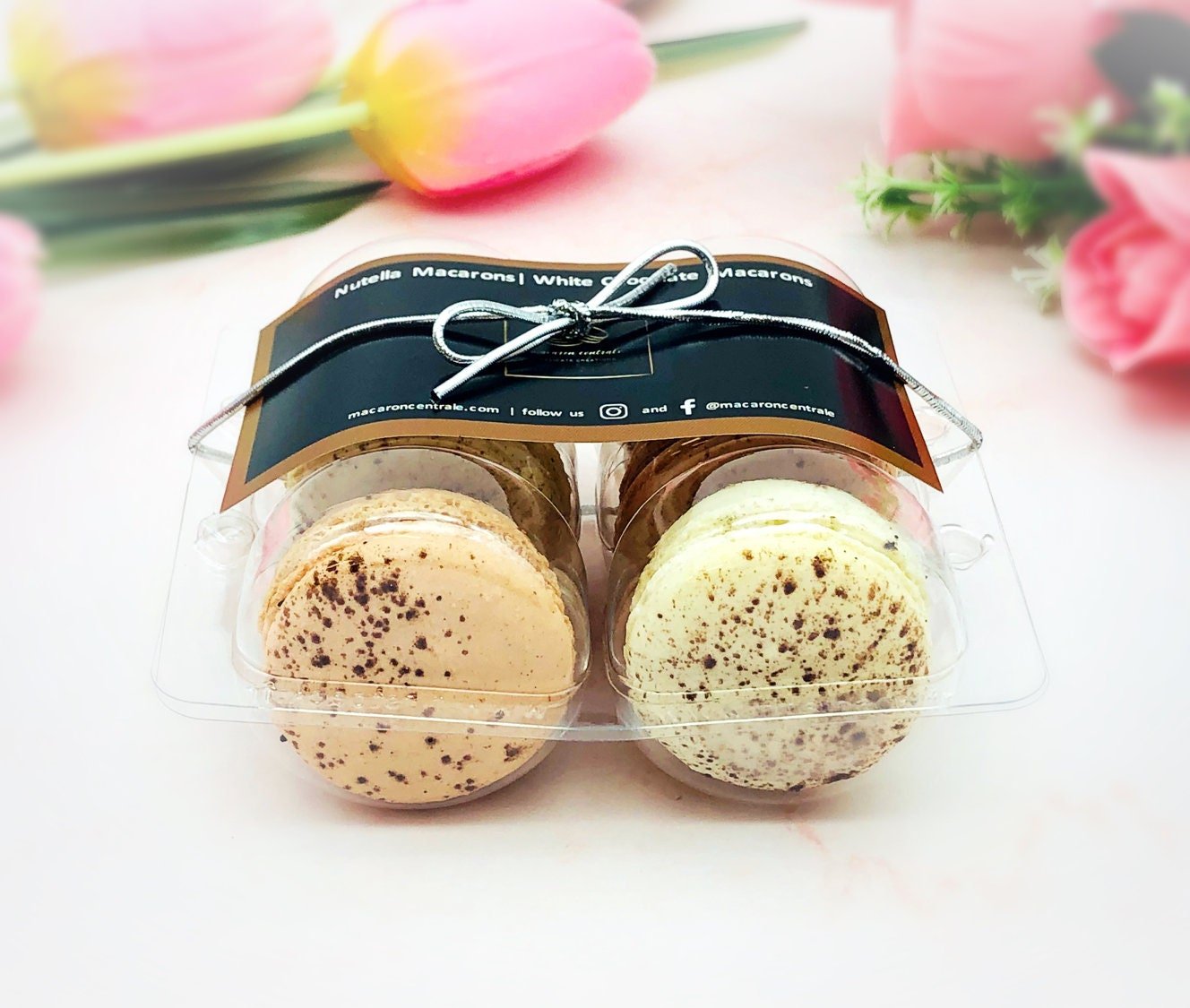 6 Nutella & White Chocolate Macarons Value Pack - Macaron Centrale