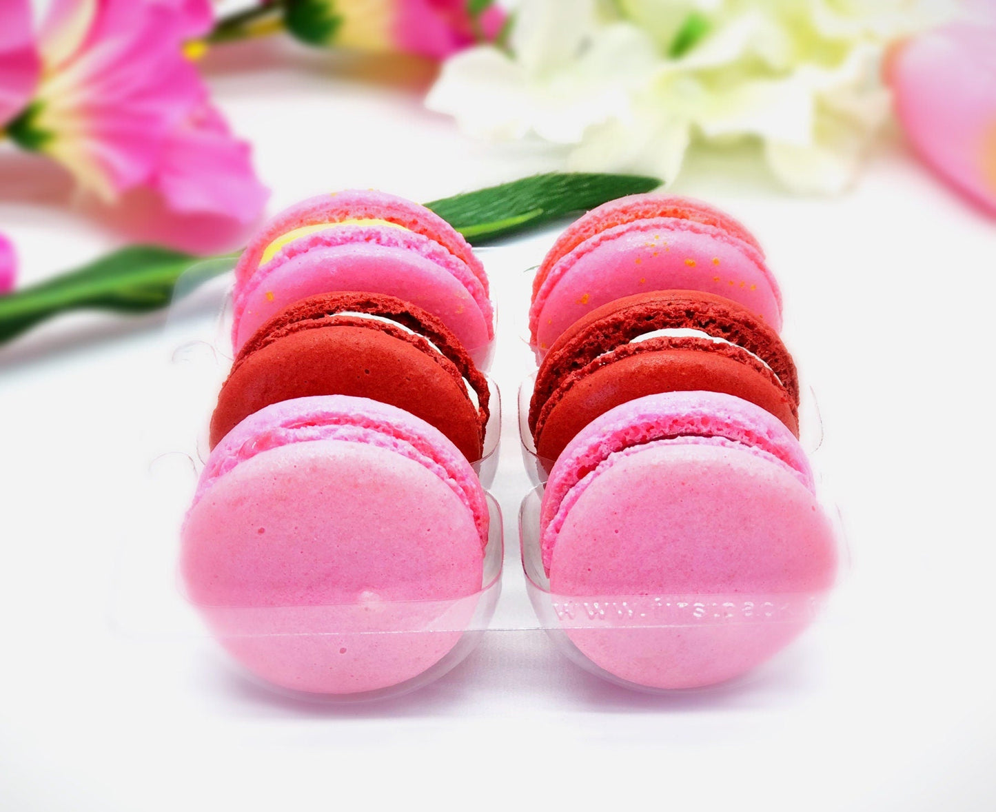 6 Pack Assorted Macarons | Pink Lemonade, Red Velvet, Raspberry Macarons - Macaron Centrale