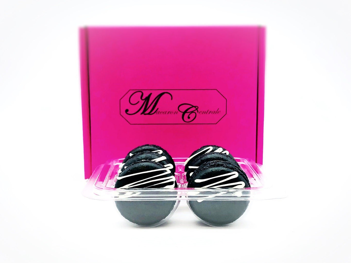 6 Pack Black Velvet French Macarons | Perfect for your next celebratory events. - Macaron Centrale