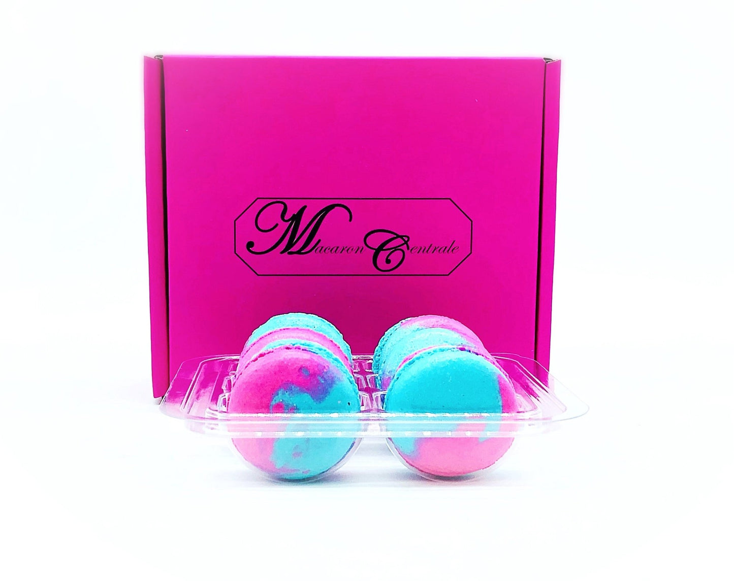 6 Pack Blue Raspberry French Macarons - Macaron Centrale