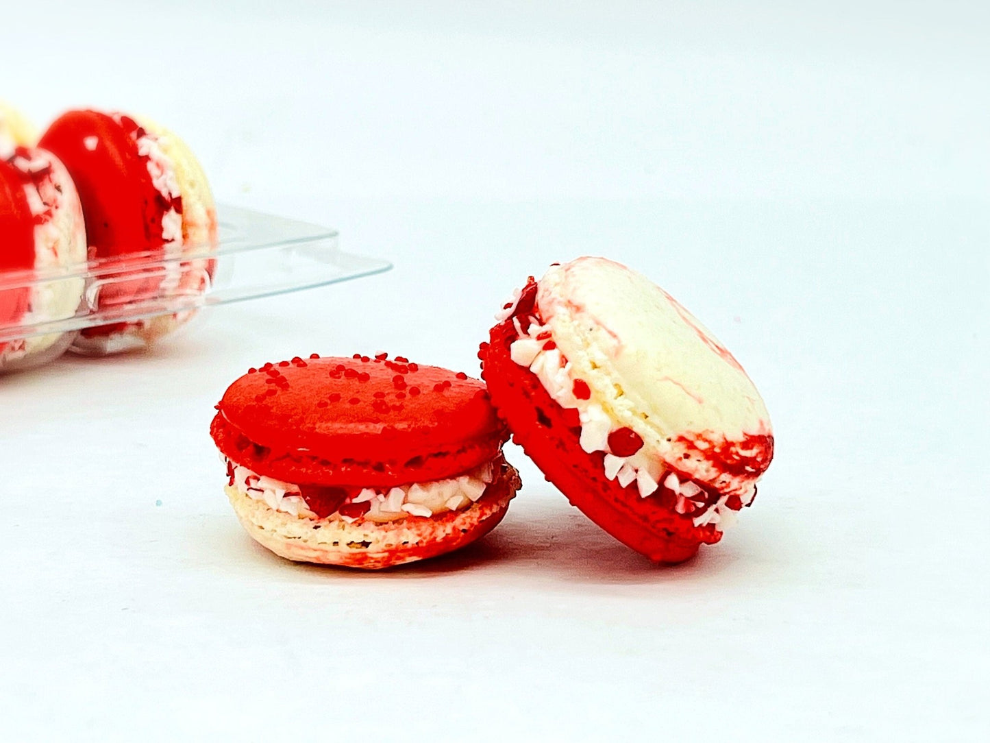 6 Pack Candy Cane French Macarons - Macaron Centrale
