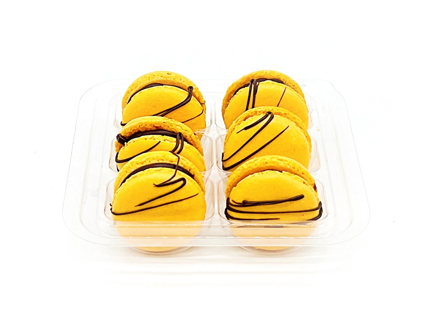 6 Pack Chocolate Marmalade French Macarons - Macaron Centrale