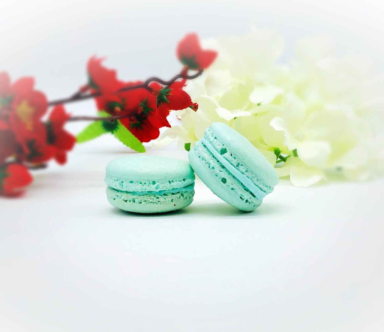 6 Pack light blue macarons | blueberry white chocolate buttercream macaron. - Macaron Centrale