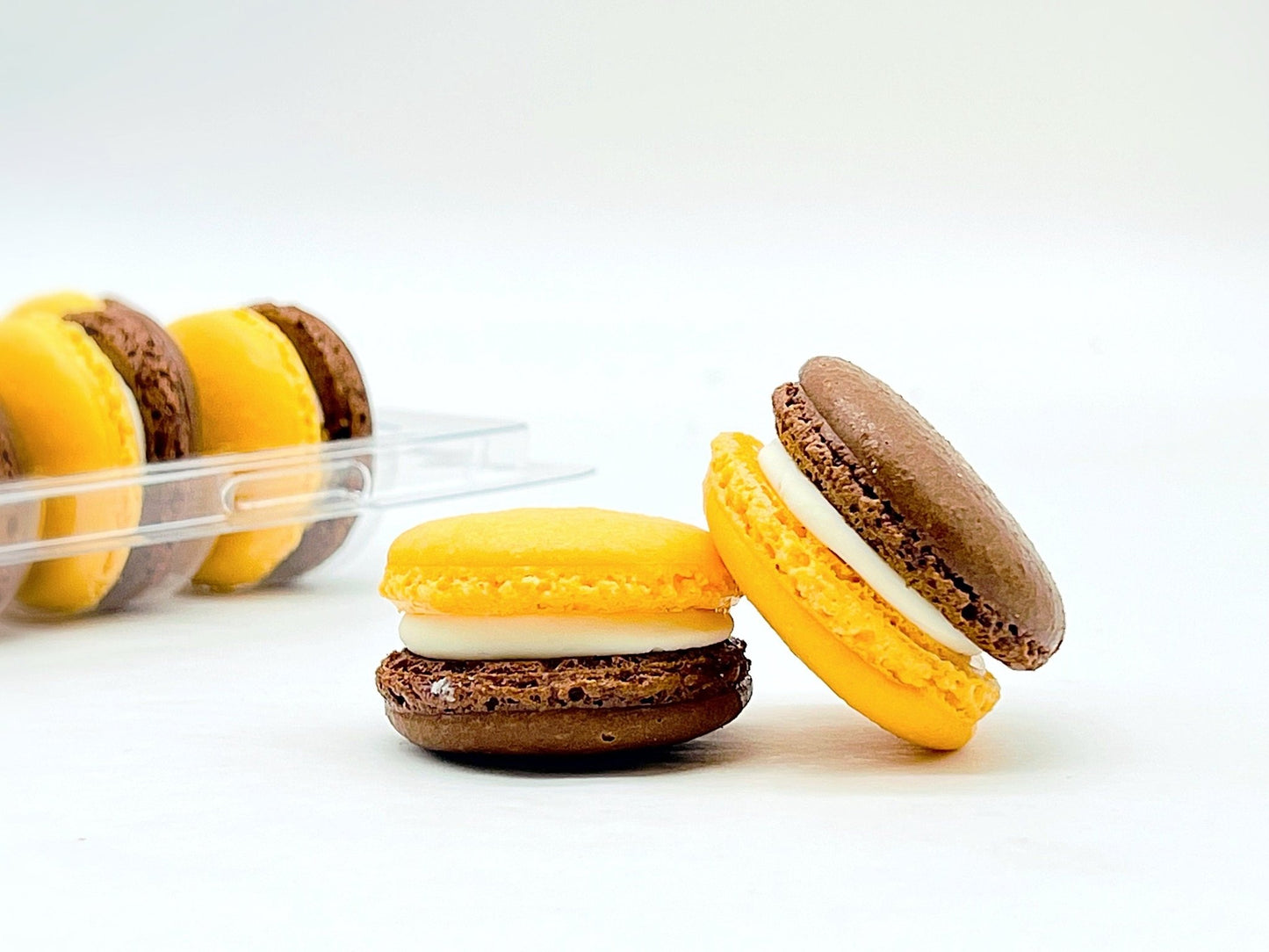 6 Pack Papaya French Macarons - Macaron Centrale