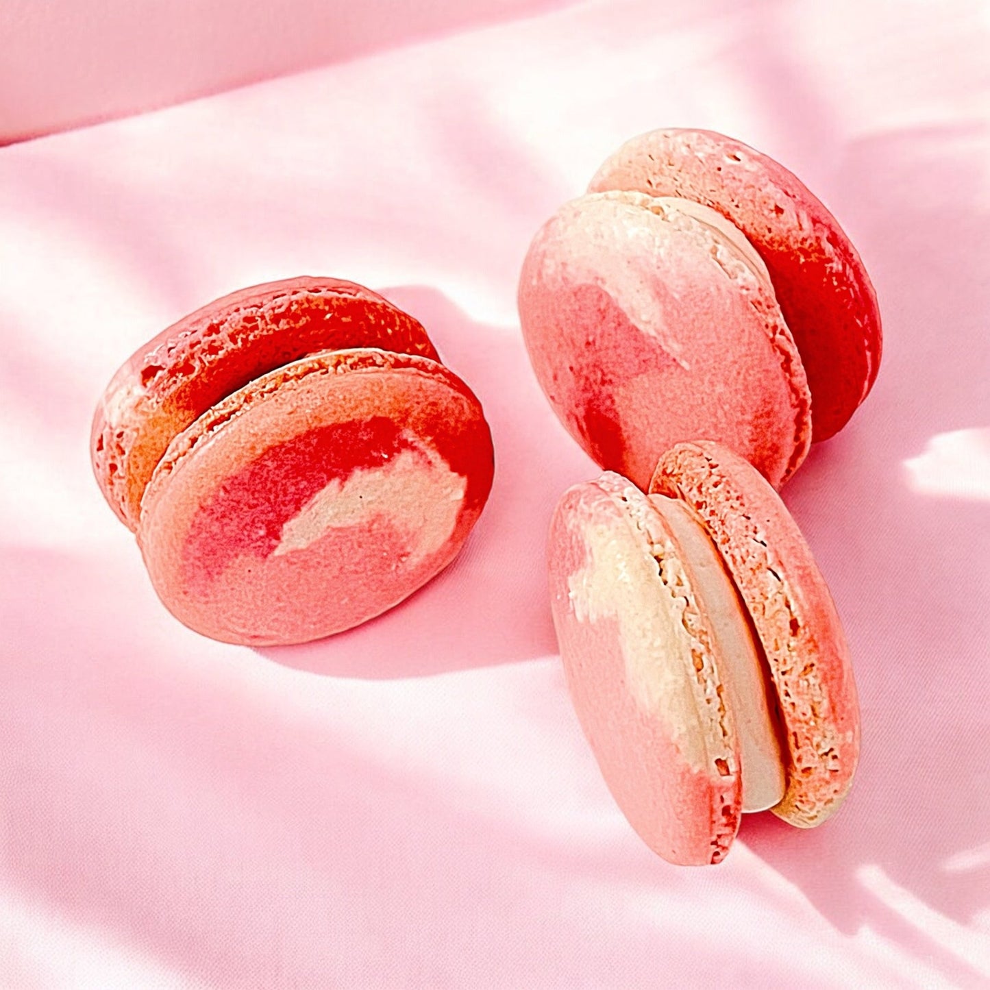 6 Pack Raspberry Ombre French macarons - Macaron Centrale