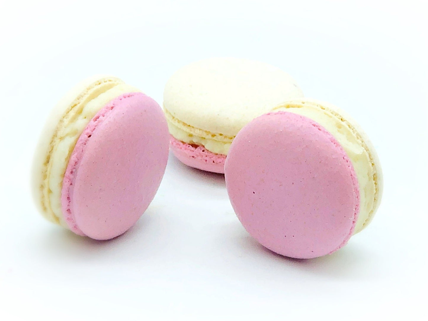 6 Pack Raspberry White Chocolate Ganache Macarons - Macaron Centrale