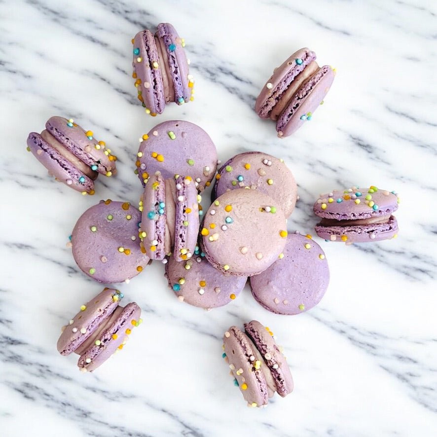 6 Pack Taro Cloud Puff French Macarons - Macaron Centrale