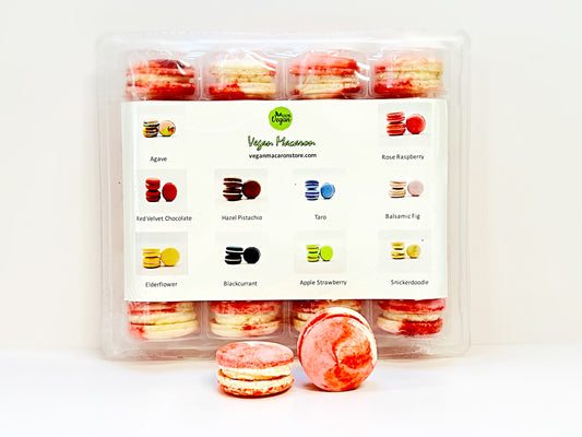 Wholesale Strawberry Cheesecake Vegan Macarons | Available in 24 & 48 Pack | A great addition for your bakery establishment or your next party