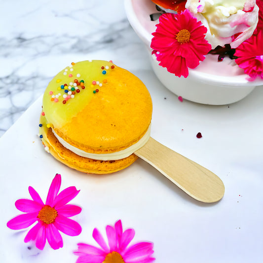 Orange Marmalade French Macaron Cake Pop | Available In 12 & 24