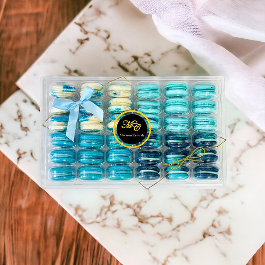 Blue Vibe: A Flavorful Quartet of French Macarons in One Set | 36 Pack