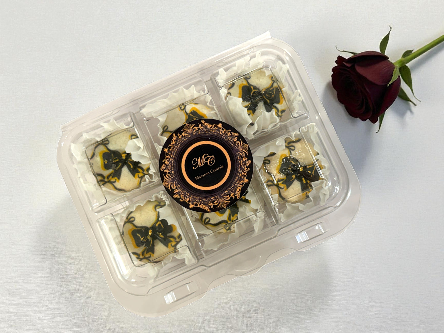 Black Velvet Ribbon Macarons