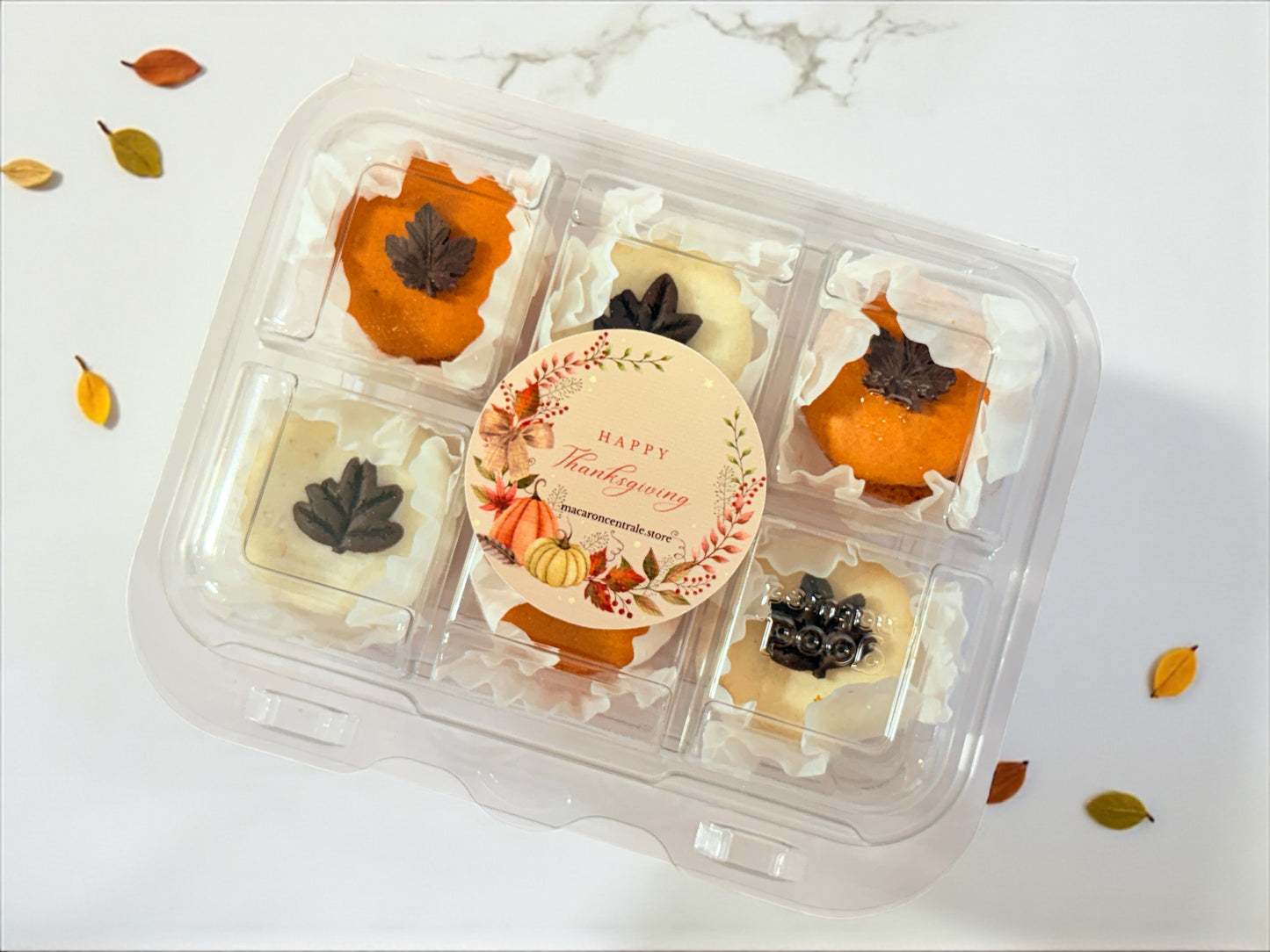 Chocolate Leaf Charm Macaron