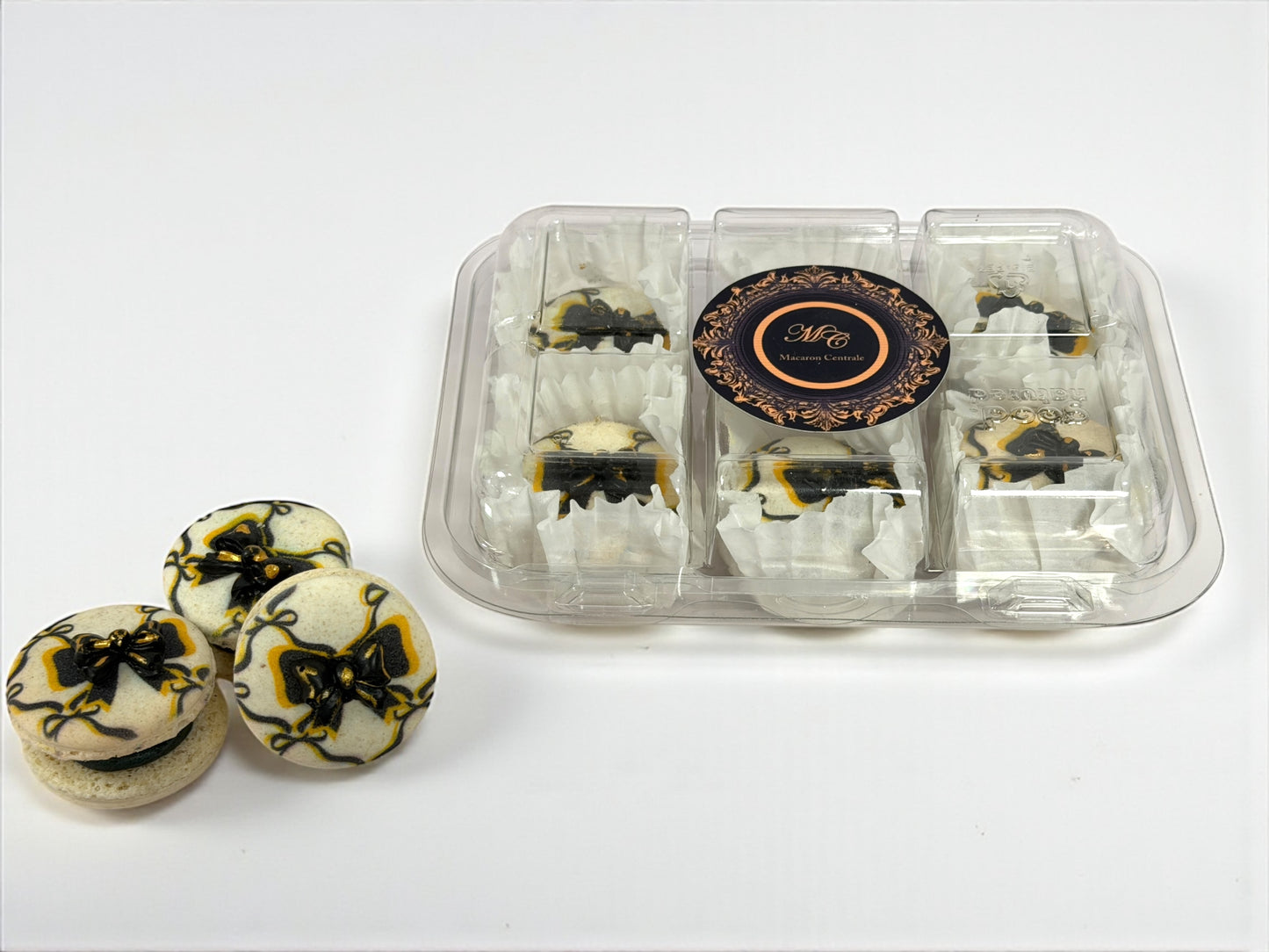 Black Velvet Ribbon Macarons