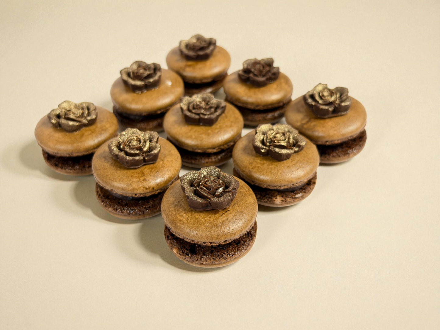 Vintage Bloom | Chocolate Rose Charm Macarons