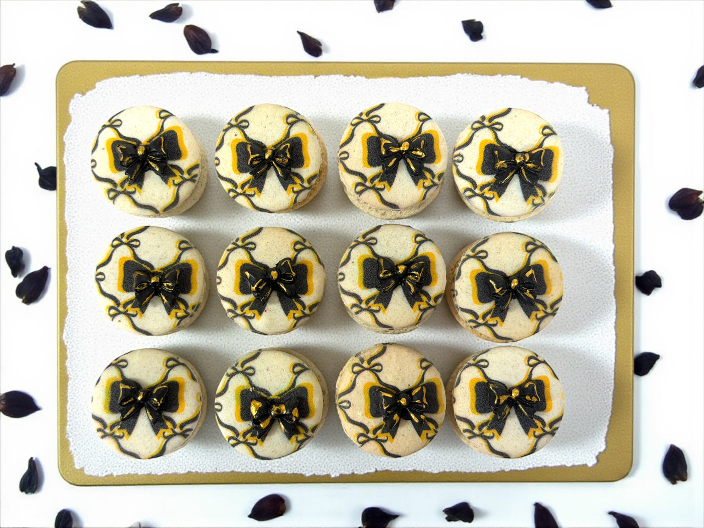 Black Velvet Ribbon Macarons