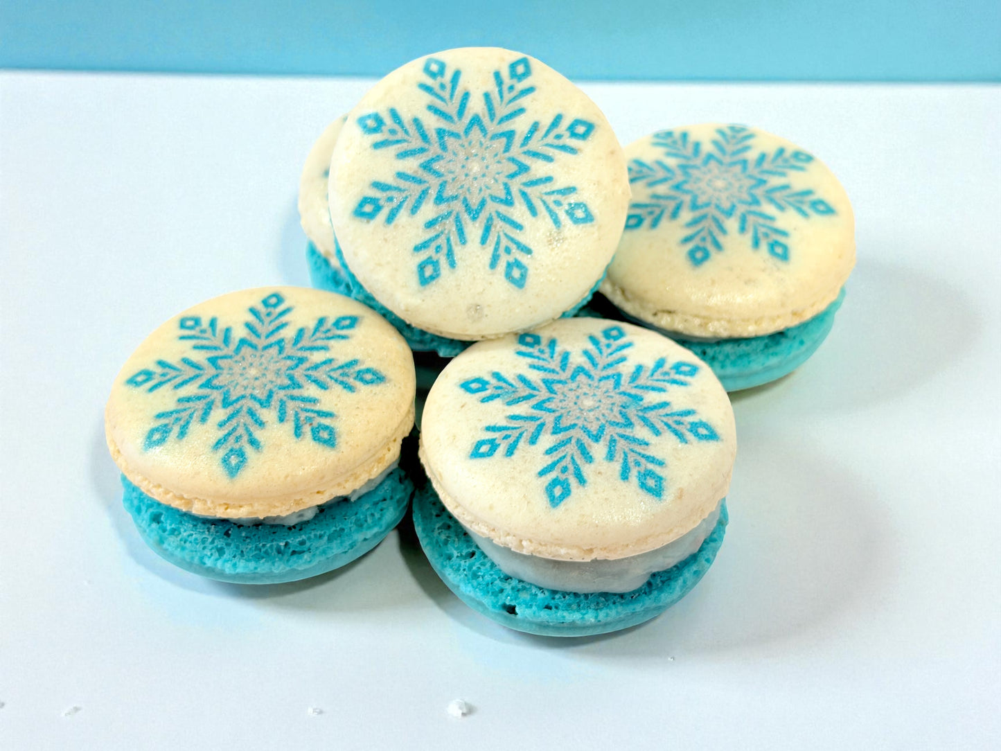 Winter Snowflake Macaron – Festive Printed Collection