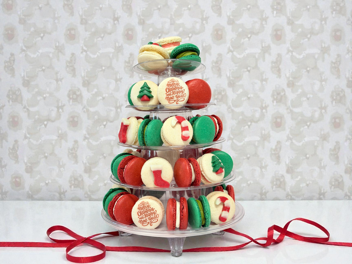 🎄 Holiday Delight Macaron Tower