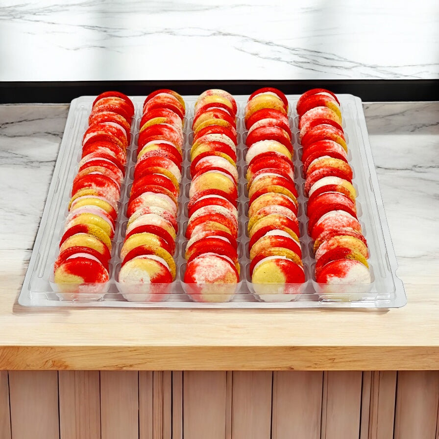 50 Pack Raspberry Milk Caramel French Macaron Value Pack