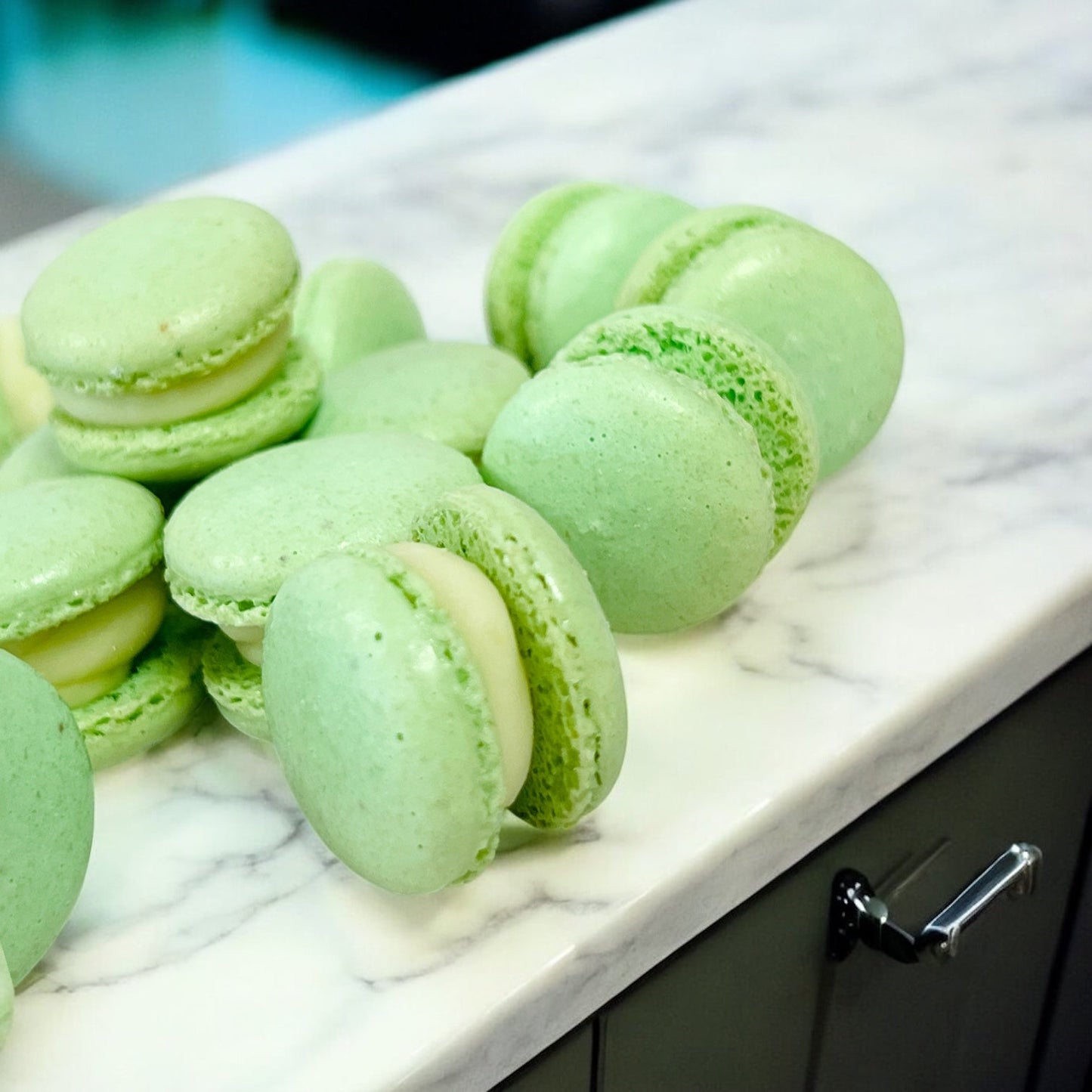 Apple (Light Green) Mini Macarons - Perfect for Decorating Cupcakes, Cakes, Ice Cream, and More! (Copy) - Macaron Centrale16 Pack