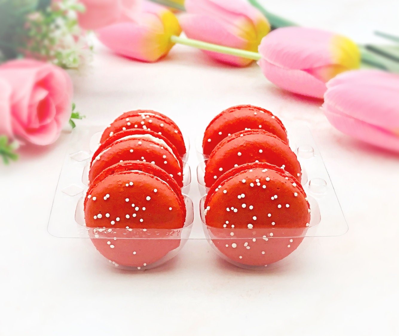 Blood Orange Macarons (6 Pack) | Ideal for celebratory events. - Macaron Centrale