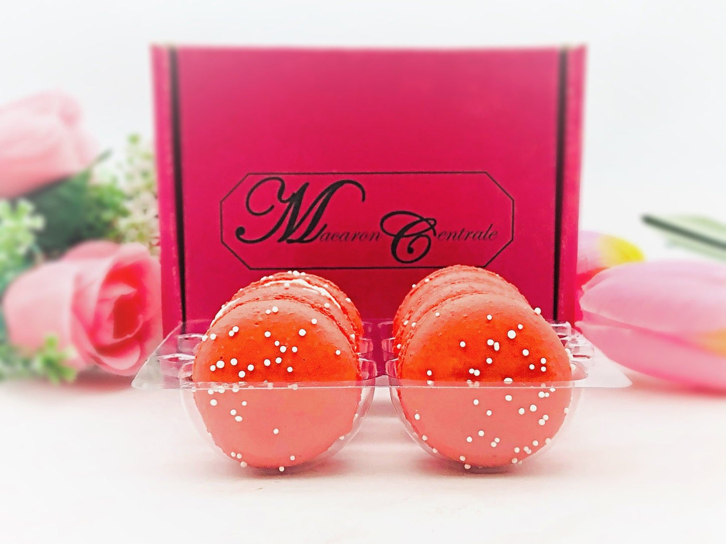 Blood Orange Macarons (6 Pack) | Ideal for celebratory events. - Macaron Centrale