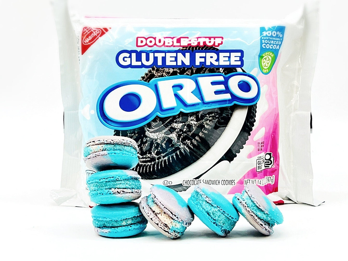 Blue Oreo Macarons| Available in 6, 12 & 24 Pack - Macaron Centrale6 pack