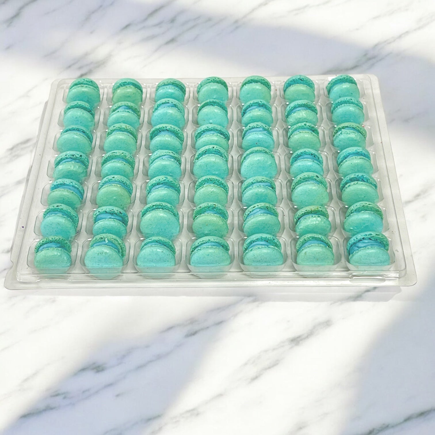 Blueberry (Light Blue) Mini Macarons - Perfect for Decorating Cupcakes, Cakes, Ice Cream, and More! (Copy) - Macaron Centrale16 Pack