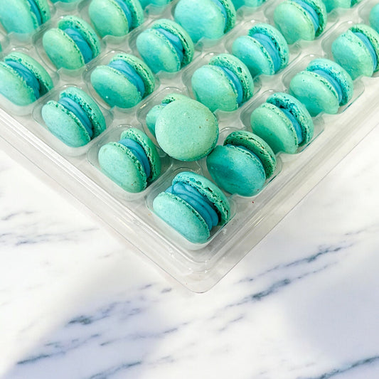 Blueberry (Light Blue) Mini Macarons - Perfect for Decorating Cupcakes, Cakes, Ice Cream, and More! (Copy) - Macaron Centrale16 Pack