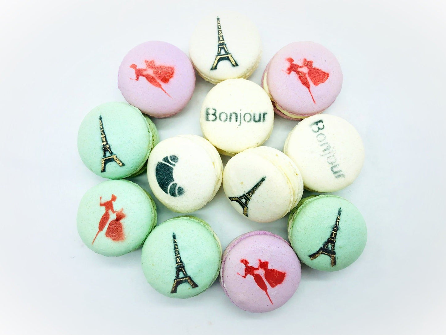 Bonjour De Paris Macaron Set | Ideal for celebratory events. - Macaron Centrale6 Pack